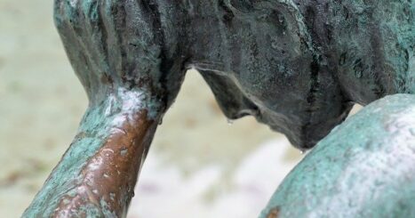 Crying man sculpture