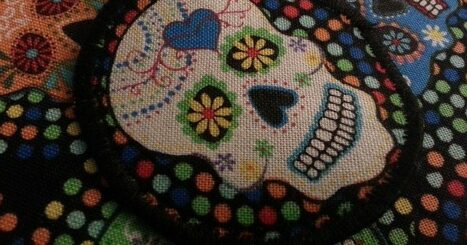 Day of the Dead skull embroidery